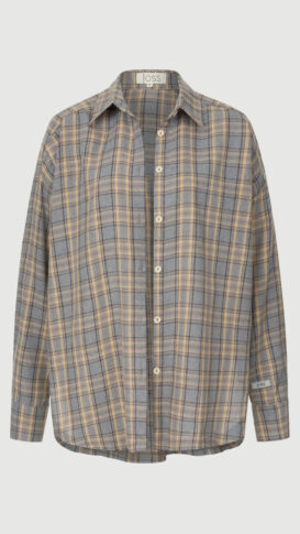 Сорочка сіра з бежевим