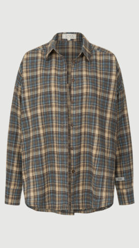 Сорочка байкова сіра з блакитним