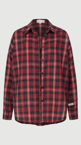 Сорочка байкова червона з чорним